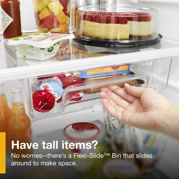 Whirlpool Flexible Storage Bin 17.6-cu ft Top-Freezer Refrigerator ( Fingerprint Resistant Metallic Steel )