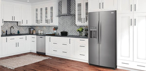 Frigidaire Gallery 25.6-cu ft Side-by-Side Refrigerator with Ice Maker ,Water and Ice Dispenser ( Fingerprint Resistant Black Stainless Steel ) ENERGY STAR Certified