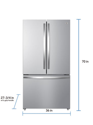 Kenmore Counter-Depth 20.3-cu ft 3 -Door French Door Refrigerator with Ice Maker ( Stainless Steel ) ENERGY STAR Certified