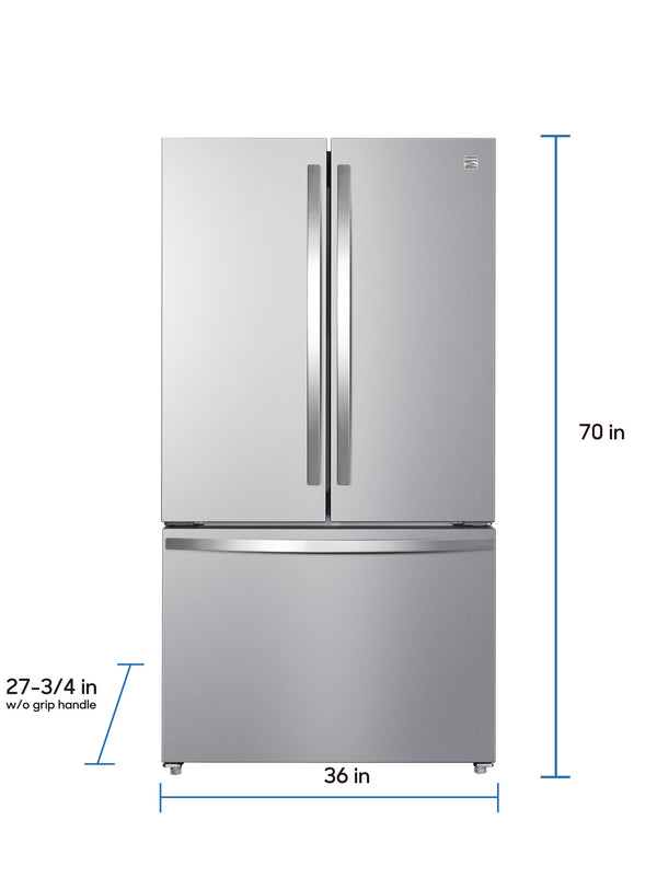 Kenmore Counter-Depth 20.3-cu ft 3 -Door French Door Refrigerator with Ice Maker ( Stainless Steel ) ENERGY STAR Certified