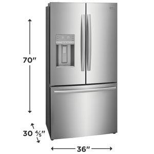 Frigidaire Gallery Counter-Depth 22.6-cu ft 3 -Door French Door Refrigerator with Dual Ice Maker with Water and Ice Dispenser ( Fingerprint Resistant Stainless Steel ) ENERGY STAR Certified