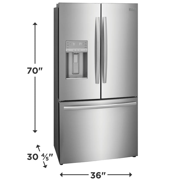 Frigidaire Gallery Counter-Depth 22.6-cu ft 3 -Door French Door Refrigerator with Dual Ice Maker with Water and Ice Dispenser ( Fingerprint Resistant Stainless Steel ) ENERGY STAR Certified