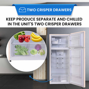 ConServ 18-cu ft Counter-Depth Top-Freezer Refrigerator with Ice Maker ( Cream )