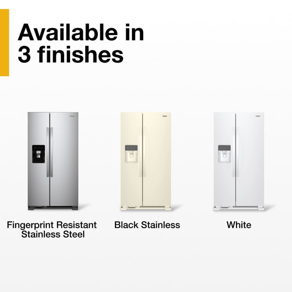 Whirlpool 24.6-cu ft Side-by-Side Refrigerator with Ice Maker ,Water and Ice Dispenser ( Fingerprint Resistant Stainless Steel )