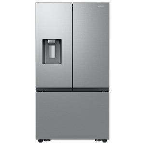 Samsung Counter-Depth Mega Capacity 25.5-cu ft 3 -Door Smart Compatible French Door Refrigerator with Ice Maker with Water and Ice Dispenser ( Fingerprint Resistant Stainless Steel ) ENERGY STAR Certified