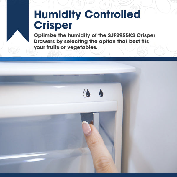 Sharp Standard-Depth 28.9-cu ft 3 -Door French Door Refrigerator with Ice Maker with Water and Ice Dispenser ( Stainless Steel ) ENERGY STAR Certified