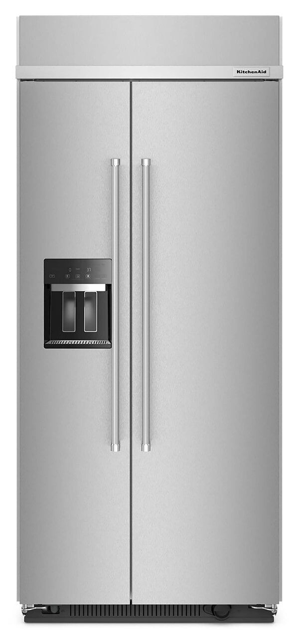 KitchenAid 20.8-cu ft Counter-Depth Side-by-Side Refrigerator Built-In ,Water and Ice Dispenser ( Stainless Steel )