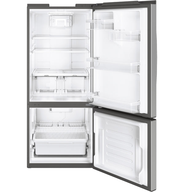 GE 20.8-cu ft Standard-Depth Bottom-Freezer Refrigerator Ice Maker Optional (sold separately) ( Stainless Steel ) ENERGY STAR Certified