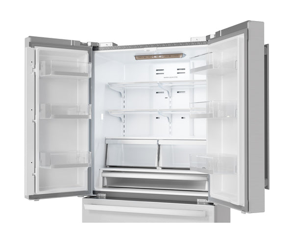 Sharp Counter-Depth 22.5-cu ft 4 -Door French Door Refrigerator with Ice Maker ( Stainless steel ) ENERGY STAR Certified