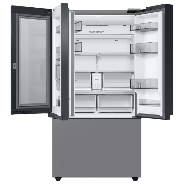 Samsung Bespoke Standard-Depth Beverage Center 30.1-cu ft 3 -Door Smart Compatible French Door Refrigerator with Dual Ice Maker with Water Dispenser and Door within Door ( Stainless Steel - All Panels ) ENERGY STAR Certified