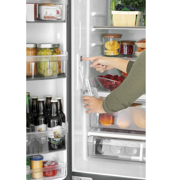 Cafe Counter-Depth 18.6-cu ft 3 -Door French Door Refrigerator with Ice Maker with Water Dispenser ( Matte White ) ENERGY STAR Certified