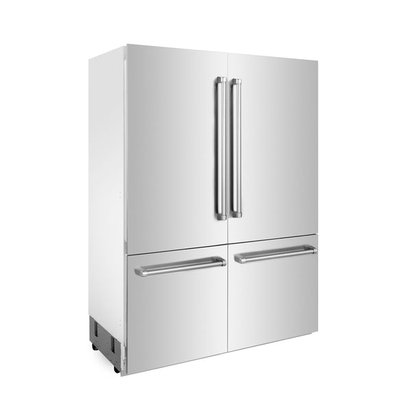ZLINE KITCHEN & BATH Counter-Depth 32.2-cu ft 4 -Door Built-In French Door Refrigerator with Ice Maker with Water Dispenser ( Stainless Steel ) ENERGY STAR Certified