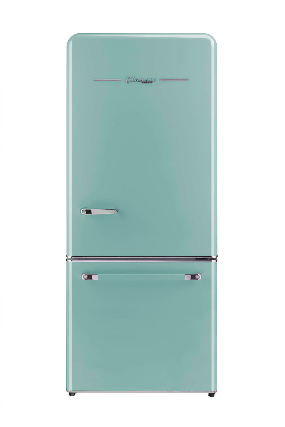 UNIQUE Classic Retro 17.7-cu ft Counter-Depth Bottom-Freezer Refrigerator with Ice Maker ( Ocean Mist Turquoise ) ENERGY STAR Certified