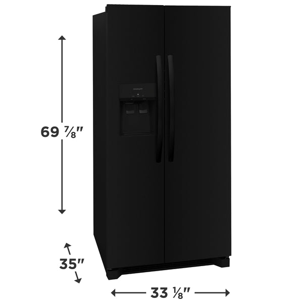 Frigidaire 22.3-cu ft Side-by-Side Refrigerator with Ice Maker ,Water and Ice Dispenser ( Black ) ENERGY STAR Certified