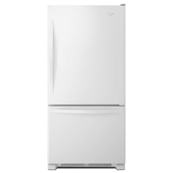 Whirlpool 22.07-cu ft Standard-Depth Bottom-Freezer Refrigerator with Ice Maker ( White ) ENERGY STAR Certified