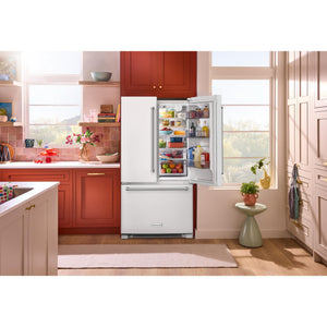 KitchenAid Counter-Depth 20-cu ft 3 -Door French Door Refrigerator with Ice Maker ( White ) ENERGY STAR Certified