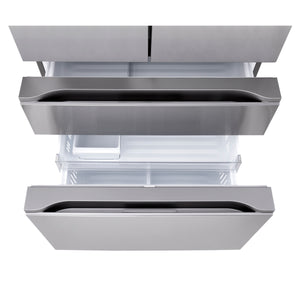 LG Counter-Depth 25.5-cu ft 4 -Door Smart Compatible French Door Refrigerator with Ice Maker with Water Dispenser ( PrintProof Stainless Steel ) ENERGY STAR Certified