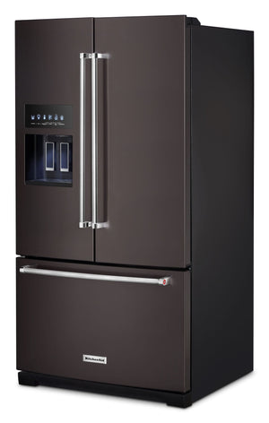 KitchenAid Standard-Depth 27-cu ft 3 -Door French Door Refrigerator with Water and Ice Dispenser ( Black ) ENERGY STAR Certified