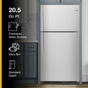 Whirlpool 20.5-cu ft Top-Freezer Refrigerator ( Black )