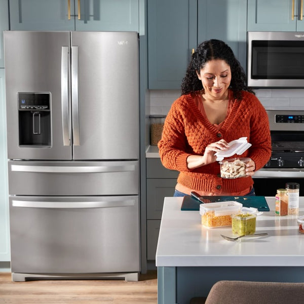 Whirlpool Standard-Depth 26-cu ft 4 -Door French Door Refrigerator with Ice Maker with Water and Ice Dispenser ( Fingerprint Resistant Stainless Steel )