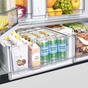 Samsung Bespoke Standard-Depth Beverage Center 30.1-cu ft 3 -Door Smart Compatible French Door Refrigerator with Dual Ice Maker with Water Dispenser and Door within Door ( Panels Sold Separately ) ENERGY STAR Certified