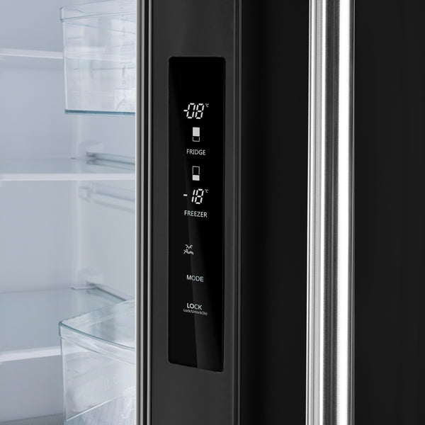 FORNO Counter-Depth Espresso Gallipoli 17.5-cu ft 3 -Door French Door Refrigerator with Ice Maker with Ice Dispenser ( Black ) ENERGY STAR Certified