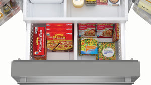 Sharp Standard-Depth 28.9-cu ft 3 -Door French Door Refrigerator with Ice Maker with Water and Ice Dispenser ( Stainless Steel ) ENERGY STAR Certified