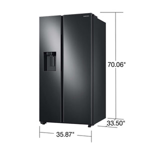Samsung 27.4-cu ft Side-by-Side Refrigerator with Ice Maker ,Water and Ice Dispenser ( Fingerprint Resistant Black Stainless Steel )