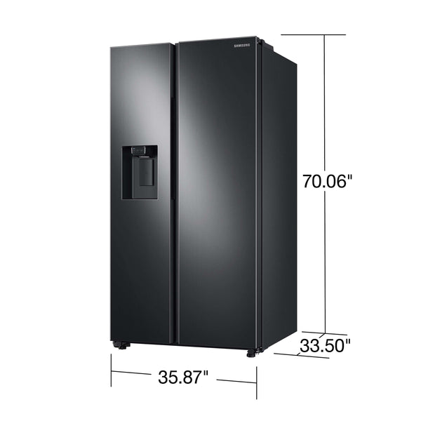 Samsung 27.4-cu ft Side-by-Side Refrigerator with Ice Maker ,Water and Ice Dispenser ( Fingerprint Resistant Black Stainless Steel )