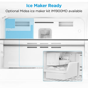 Midea Fingerprint Resistant 20.5-cu ft Top-Freezer Refrigerator ( Black ) Garage Ready ENERGY STAR Certified