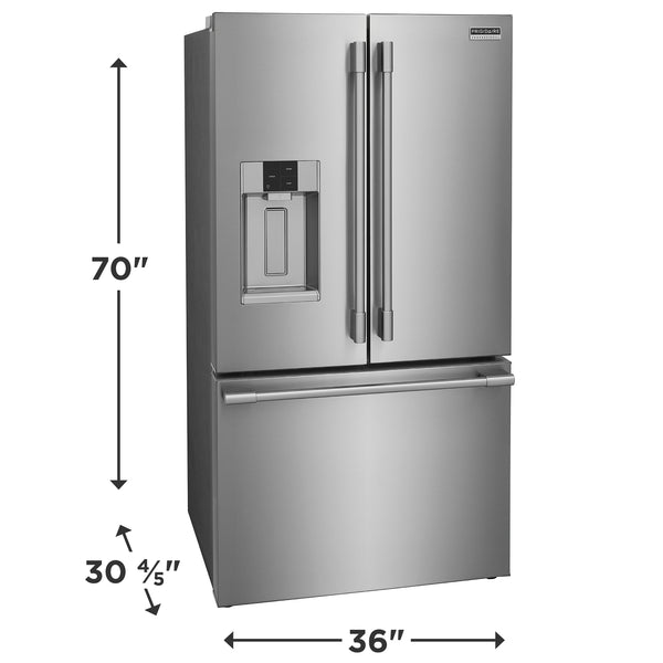 Frigidaire Professional Standard-Depth 27.8-cu ft 3 -Door French Door Refrigerator with Dual Ice Maker with Water and Ice Dispenser ( Smudge-Proof Stainless Steel ) ENERGY STAR Certified