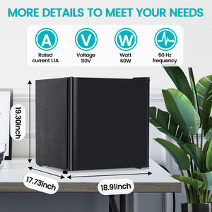 Jeremy Cass 1.6-cu ft Mini Fridge with Freezer ( Black ) ENERGY STAR