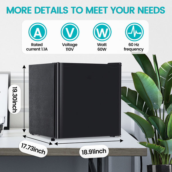 Jeremy Cass 1.6-cu ft Mini Fridge with Freezer ( Black ) ENERGY STAR