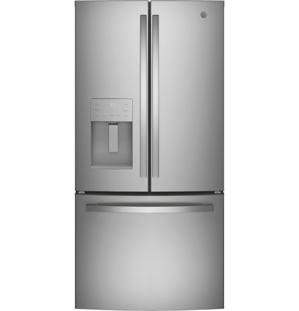 GE Standard-Depth 23.7-cu ft 3 -Door French Door Refrigerator with Ice Maker with Water and Ice Dispenser ( Stainless Steel ) ENERGY STAR Certified