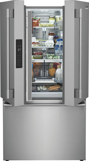Frigidaire Professional Counter-Depth 23.3-cu ft 3 -Door French Door Refrigerator with Ice Maker with Water Dispenser ( Smudge-Proof Stainless Steel ) ENERGY STAR Certified