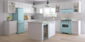 UNIQUE Classic Retro 11.7-cu ft Counter-Depth Bottom-Freezer Refrigerator Ocean Mist Turquoise ) ENERGY STAR Certified