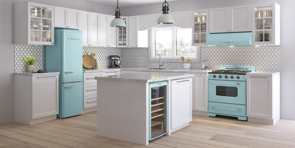 UNIQUE Classic Retro 11.7-cu ft Counter-Depth Bottom-Freezer Refrigerator Ocean Mist Turquoise ) ENERGY STAR Certified