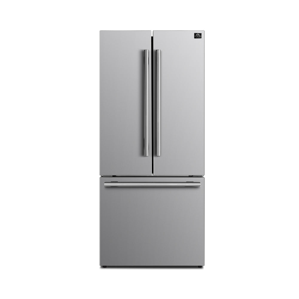 FORNO Standard-Depth 17.5-cu ft 3 -Door French Door Refrigerator with Ice Maker with Ice Dispenser ( Stainless Steel )