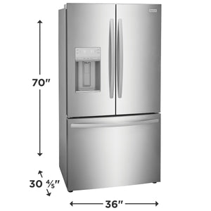 Frigidaire Counter-Depth 22.6-cu ft 3 -Door French Door Refrigerator with Ice Maker with Water and Ice Dispenser ( Stainless steel ) ENERGY STAR Certified