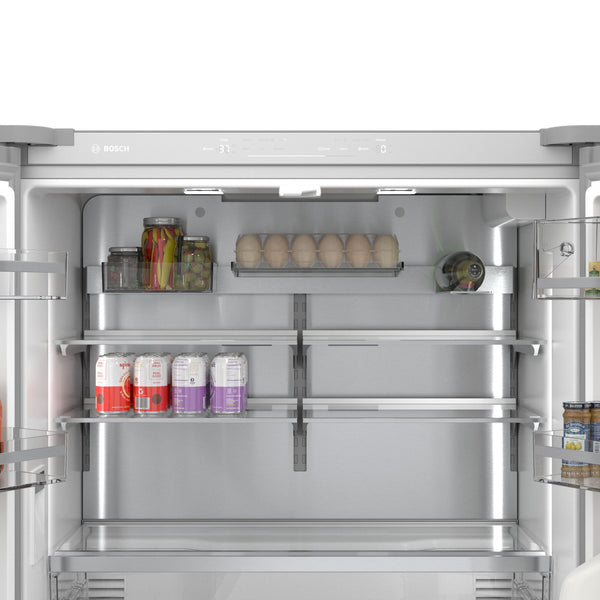 Bosch Counter-Depth 800 Series 21-cu ft 4 -Door French Door Refrigerator with Ice Maker ( Stainless steel ) ENERGY STAR Certified