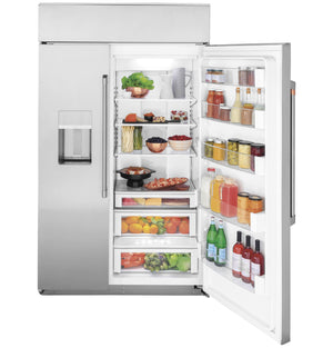 Cafe 28.7-cu ft Counter-Depth Side-by-Side Refrigerator Built-In Smart Compatible with Ice Maker ,Water and Ice Dispenser ( Stainless Steel )