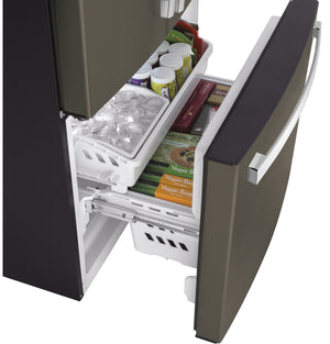 GE Counter-Depth 18.6-cu ft 3 -Door French Door Refrigerator with Ice Maker with Water Dispenser ( Slate ) ENERGY STAR Certified