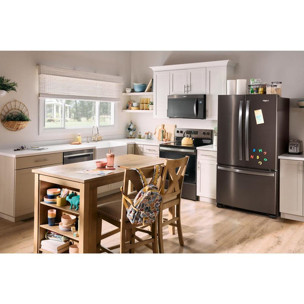 Whirlpool Counter-Depth 20-cu ft 3 -Door French Door Refrigerator with Ice Maker ( Black Stainless Steel ) ENERGY STAR Certified