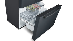Bosch Counter-Depth 800 Series 21-cu ft 3 -Door French Door Refrigerator with Ice Maker with Water Dispenser ( Black stainless steel ) ENERGY STAR Certified