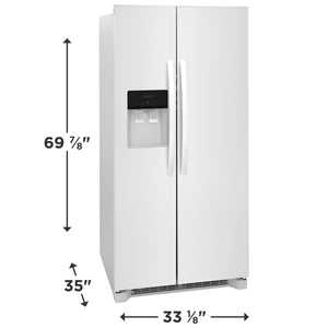 Frigidaire 22.3-cu ft Side-by-Side Refrigerator with Ice Maker ,Water and Ice Dispenser ( White ) ENERGY STAR Certified