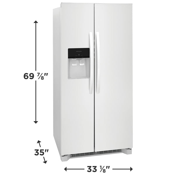 Frigidaire 22.3-cu ft Side-by-Side Refrigerator with Ice Maker ,Water and Ice Dispenser ( White ) ENERGY STAR Certified