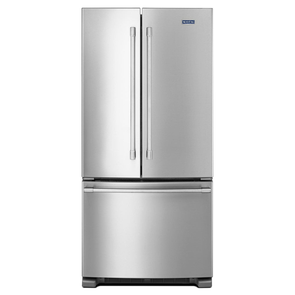 Maytag Standard-Depth 22.1-cu ft 3 -Door French Door Refrigerator with Ice Maker with Water Dispenser ( Fingerprint Resistant Stainless Steel )