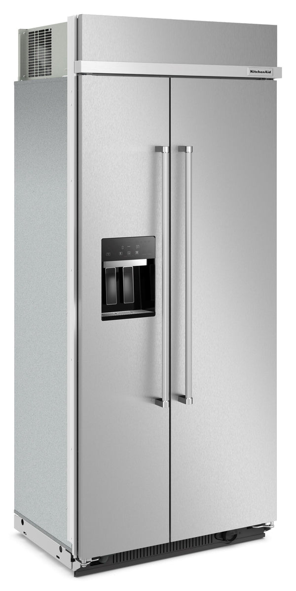 KitchenAid 20.8-cu ft Counter-Depth Side-by-Side Refrigerator Built-In ,Water and Ice Dispenser ( Stainless Steel )