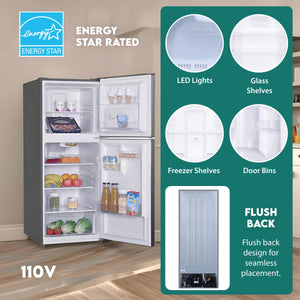 ConServ 10.1-cu ft Counter-Depth Top-Freezer Refrigerator ( Stainless Steel ) ENERGY STAR Certified