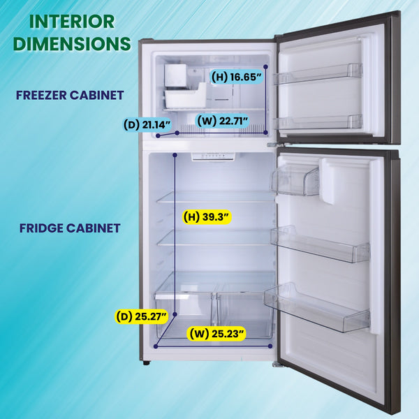 ConServ Reversible Door with Built-in Ice Maker 18-cu ft Top-Freezer Refrigerator with Ice Maker ( Stainless ) ENERGY STAR Certified